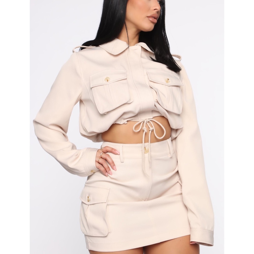 Cream Cargo Skirt Set (S/XS)